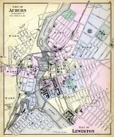 Auburn City, Lewiston City, Maine State Atlas 1884